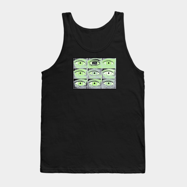 Agender Pride Painted Eyes Collage Tank Top by VernenInk